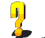 A rotating 3d image of a yellow question mark